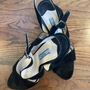 Prada Women's Black Velvet Heels 37